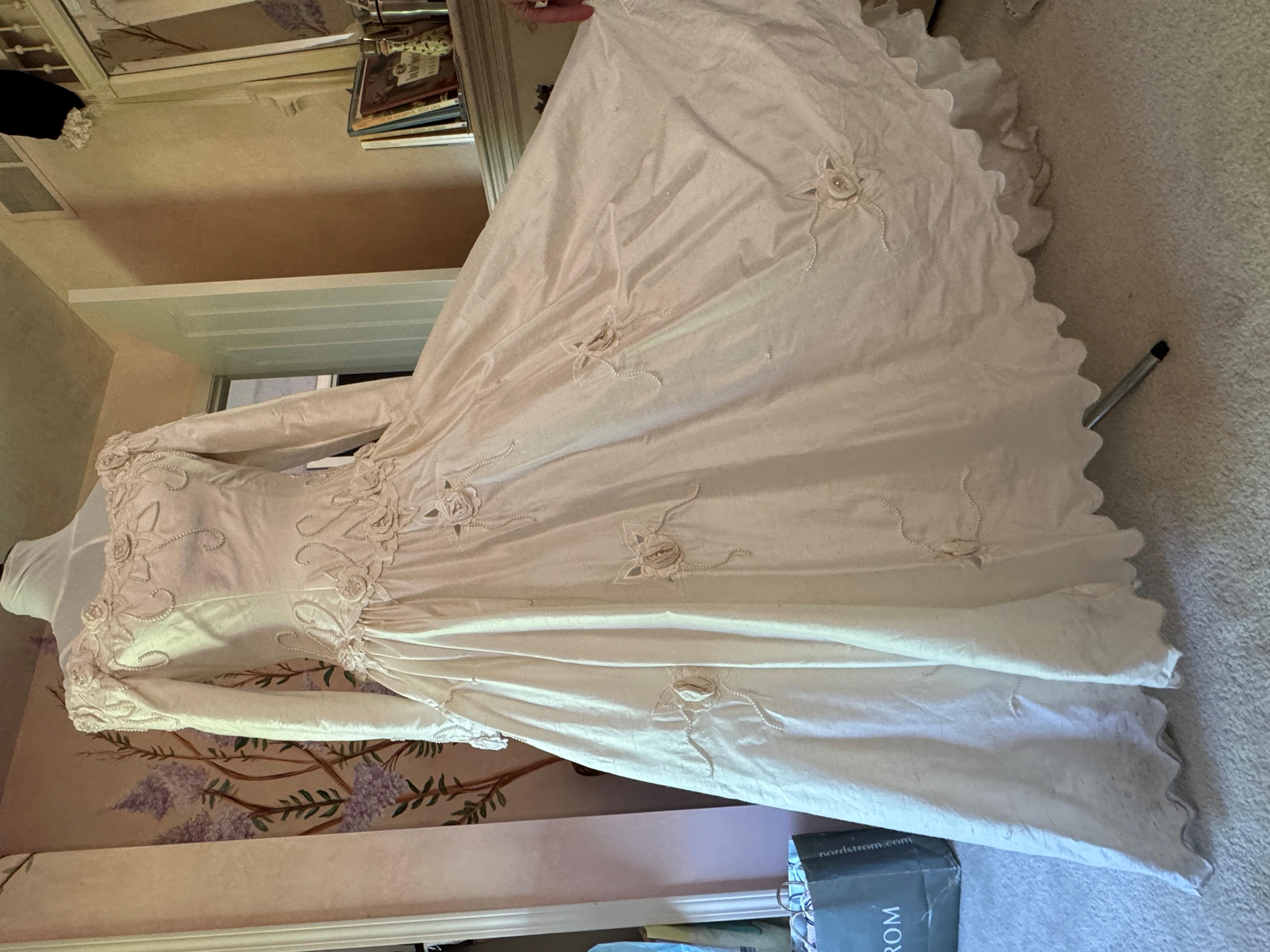 Photo of Vintage French Peau de Soie Wedding Gown   $600