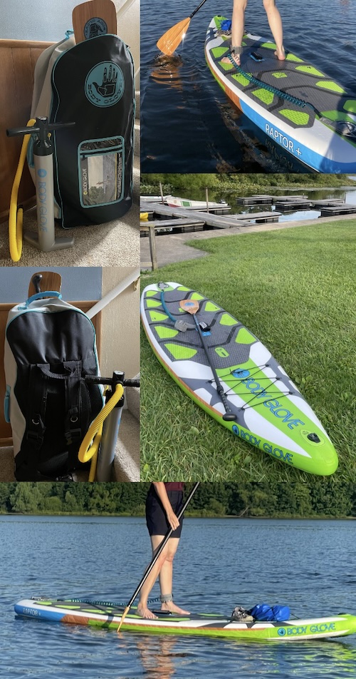 Photo of Paddle Board (SUP) + gear; Inflatable but sturdy; Easy to transport;  Gently used